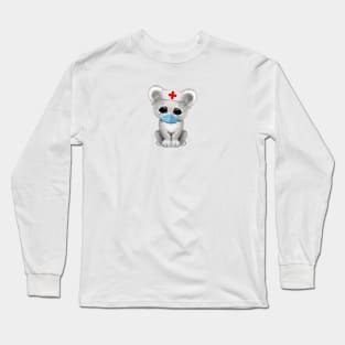 Cute White Lion Cub Nurse Long Sleeve T-Shirt